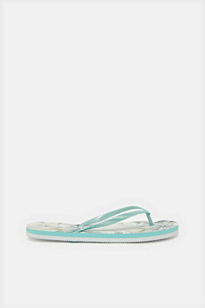 REDTAG Women Green Floral Printed Flip Flop