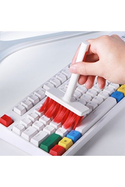 Go İthalat Multi-Purpose Red Precision Brush Head Computer Laptop Cleaning Brush (5273)