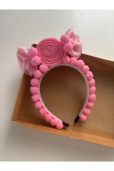 Stil Tasarım Toka Pembe Şeker Taç