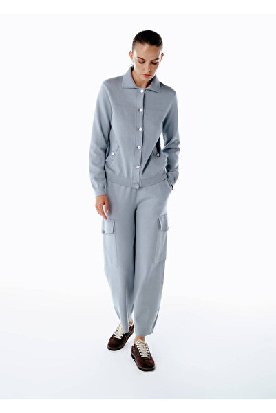 Knitss Blue Knit Cargo Pants