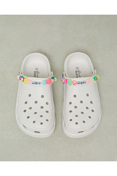 REDTAG Girls White Beads Clogs