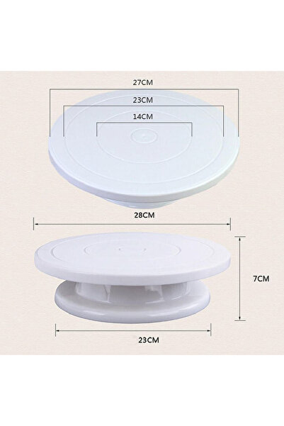 SUPER TRENDS SUPER TRENDS® Cake or Cookie Decorating Rotating Platter, Diameter 28cm, Height 7 cm, White