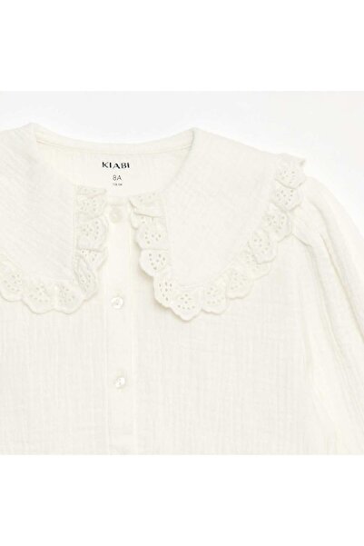 KİABİ Double Gauze Cotton Blouse WHITE