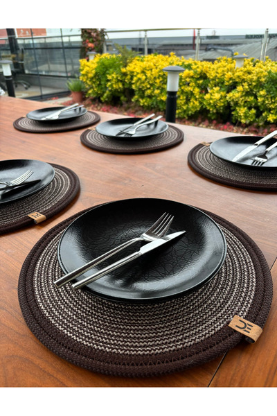 Home Inn Home Textile 6-Piece Round Placemat Set – Easy to Clean, for Modern Tables