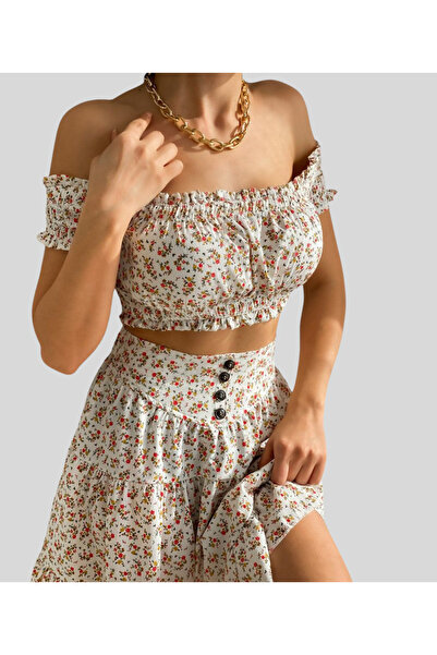 MQ طقم نسائي قطعتين كروب توب و تنوره