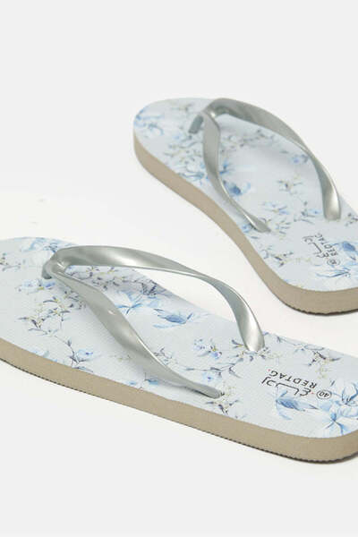 REDTAG Women Grey Floral Flip-Flop