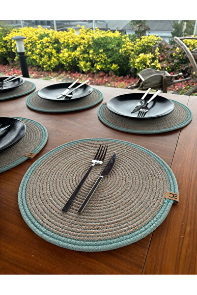Home Inn Home Textile 6-Piece Round Placemat Set – Easy to Clean, for Modern Tables