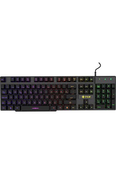 Inca IKG-446 Siyah Rainbow Efect Mekanik Hisli Oyuncu Q Klavye