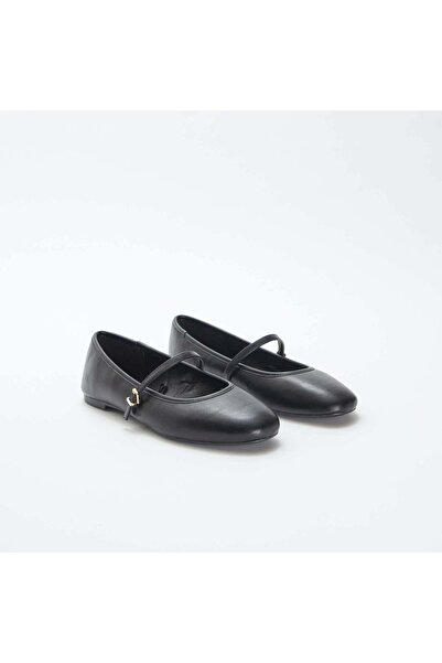 KİABİ Ballet pumps with strap BLACK