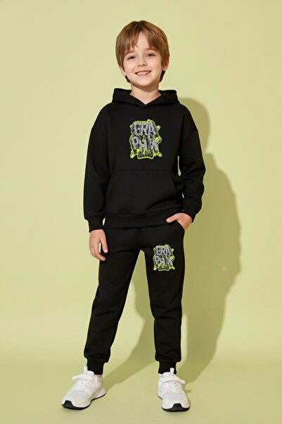 cm buseyiz με τύπωμα με κουκούλα Σετ αθλητικής φόρμας για αγόρια με τσέπες κα...