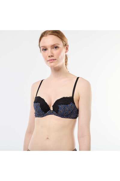 KİABİ Printed Microfiber Bra BLUE