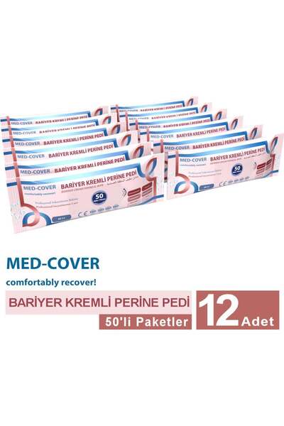 MED-COVER Bariyer Kremli Perine Bölgesi Temizleme Pedi/mendili 50'li - 12 Adet