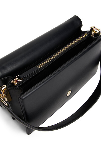 Tommy Hilfiger Women Black Polyurethane Heritage Convertible Crossbody Bag