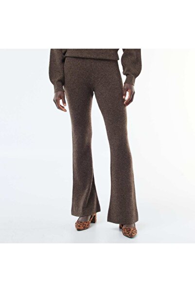 KİABİ Soft Ribbed Leggings BROWN