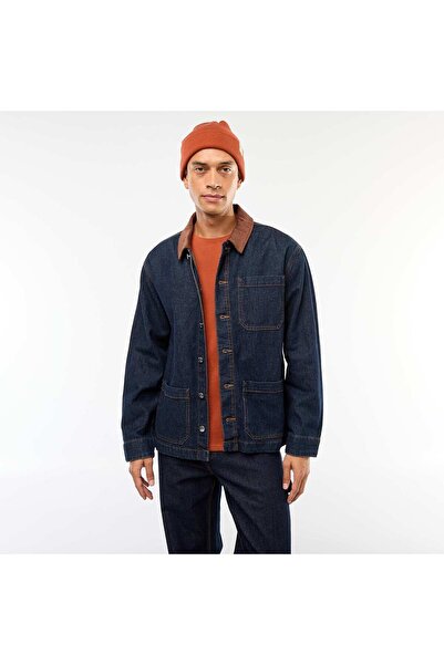 KİABİ جاكيت جينز بياقة مخملية زرقاء