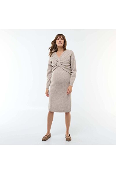 KİABİ 2-in-1 maternity sweater dress BEIGE