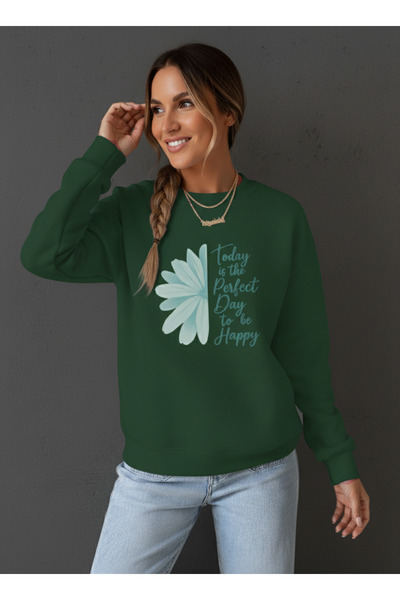 uyguntarz Unisex Today Is the Perfect Design Printed Crew Neck Sweatshirt