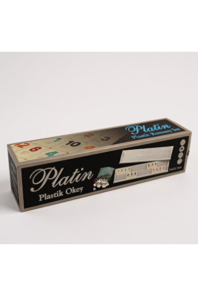 BuradaBuldun Platinum Plastic Okey Set - Set of 4 with Stone Bags