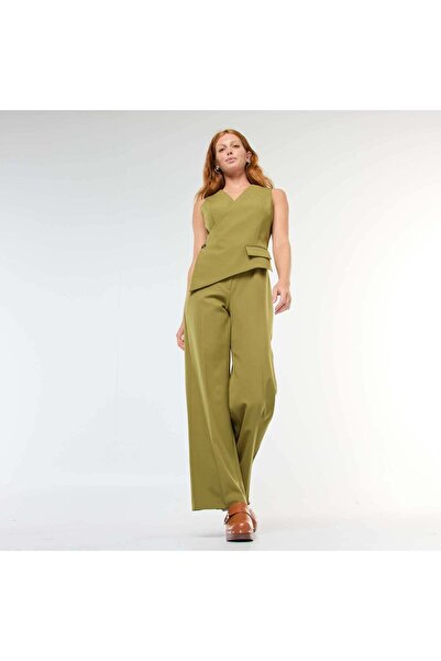 KİABİ Solid Top and Vest Jumpsuit GREEN