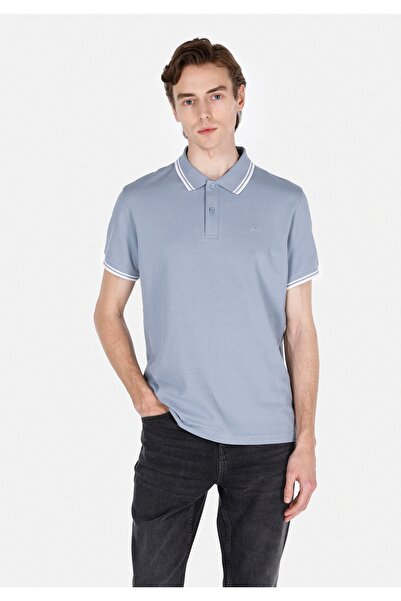 Colin's Tricou albastru cu mânecă scurtă pentru bărbați, cu gât polo, cu croi...