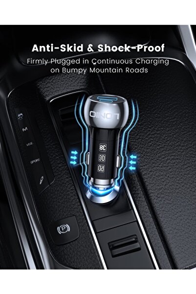 LDNIO C1 36W Dual Port Fast Car Charger PD + QC3.0 USB Type-C Quick Charge Adapter for Vehicles