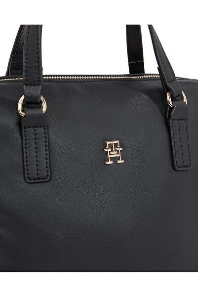 Tommy Hilfiger Women Black Polyester Monogram Tote Bag