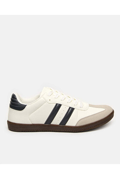 REDTAG Men White And Black Material Block Skate Shoes