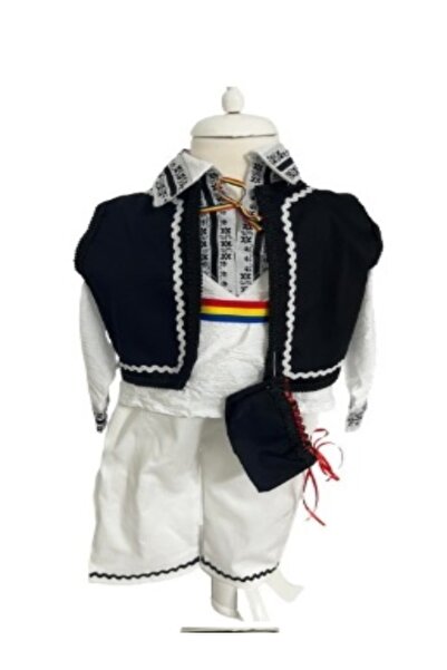 OEM Traditional boys' costume with vest, black/white