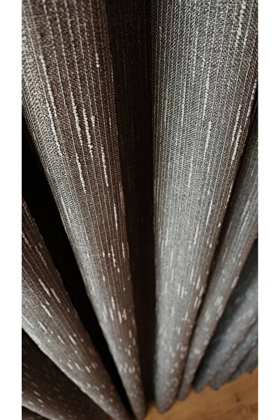 Yuka Κουρτίνα ταπετσαρίας σκούρο γκρι με μοτίβο με μονό πτερύγιο 1/3 πλισέ πολυτελής σειρά βαρέως τύπου