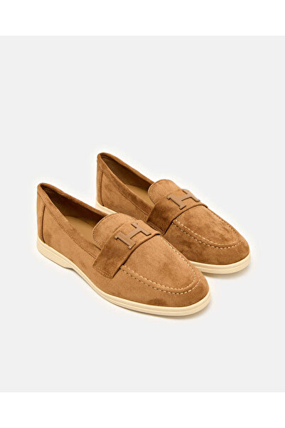 REDTAG Women Brown Loafer With Metal Trim Upper