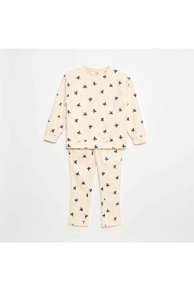 KİABİ Patterned Pajama Top WHITE