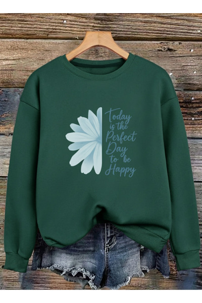 uyguntarz Unisex Today Is the Perfect Design Printed Crew Neck Sweatshirt