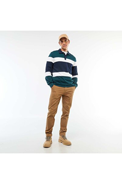 KİABİ بنطلون بيكيه سادة بني اللون