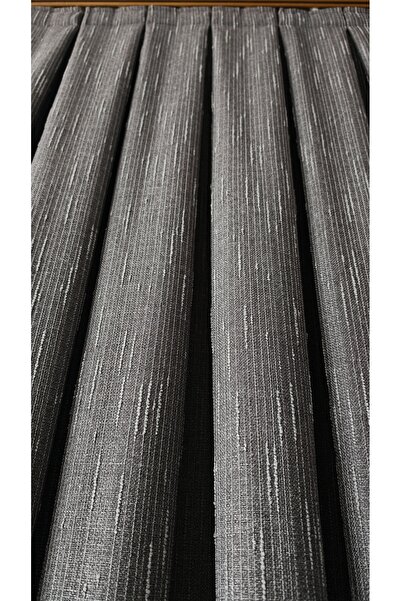 Yuka Κουρτίνα ταπετσαρίας σκούρο γκρι με μοτίβο με μονό πτερύγιο 1/3 πλισέ πολυτελής σειρά βαρέως τύπου