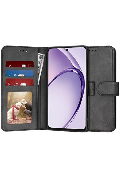 Techsuit Husă tip agendă pentru Oppo A40 4G / A60 5G - Neagră
