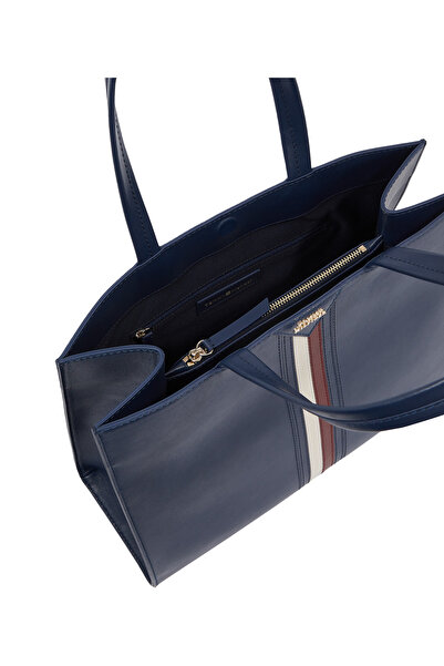 Tommy Hilfiger Women Corp Leather Pushlock Leather Tote Bag