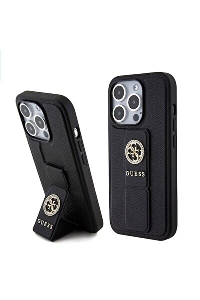 Guess Husă pentru iPhone 15 Pro (Y57), piele ecologică, neagră