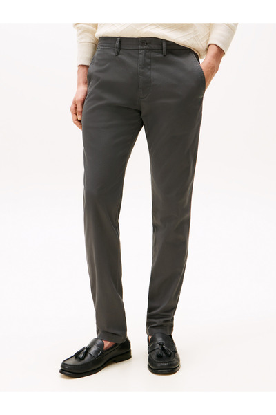 Tommy Hilfiger Men Dark Ash Core Bleecker Cotton 1985 Chinos