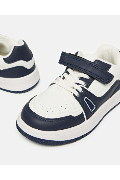 REDTAG Boys White Colour Block Sneakers