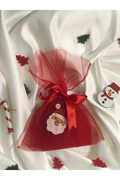 NSMLİFE Christmas, New Year's Gift, Women's Red Lace Tulle Thong with Santa Claus Detail on the Back, String Model