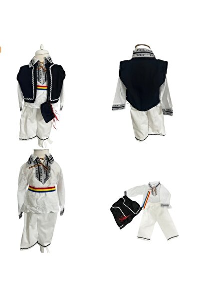 OEM Traditional boys' costume with vest, black/white