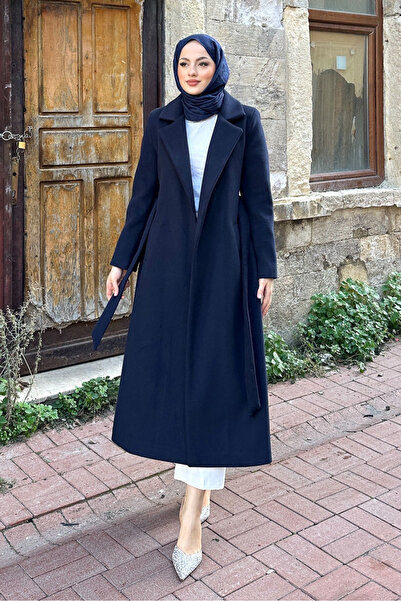 Ovn. Narin Full Length Cashmere Coat - Navy Blue