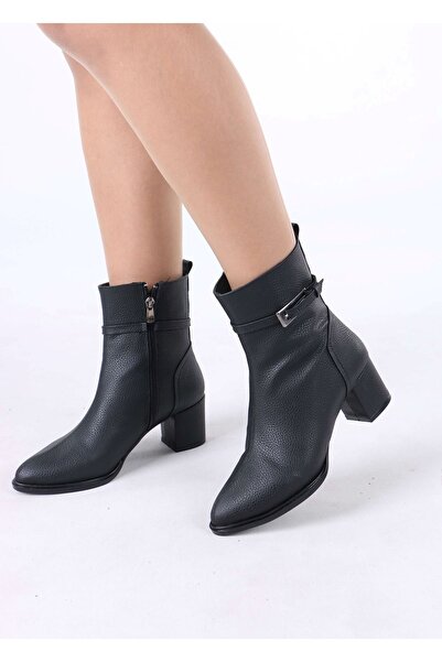 sefayol Γυναικείες μπότες Junious μαύρες ματ δερμάτινες με φερμουάρ