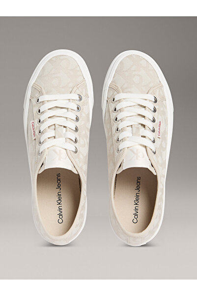 Calvin Klein Kadın Jakarlı Düz Platform Bej Sneaker YW0YW01965-0GA