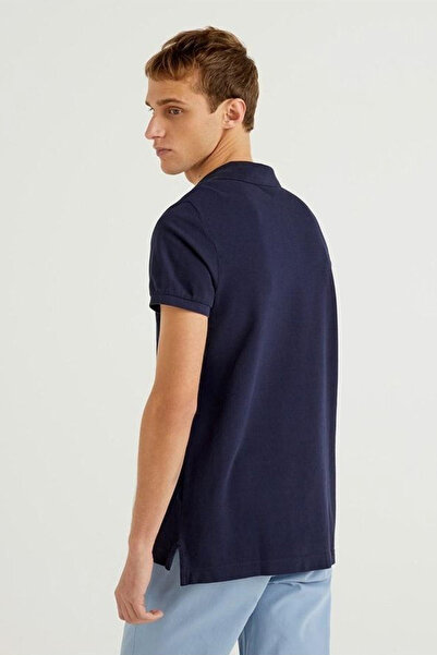 United Colors of Benetton Ανδρικό μπλουζάκι με γιακά πόλο σε μπλε ναυτικό χρώμα (Κωδικός μοντέλου: 3089J3178)