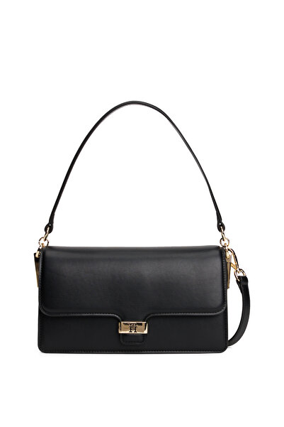 Tommy Hilfiger Women Black Polyurethane Heritage Convertible Crossbody Bag