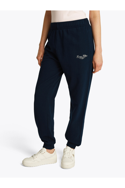 Tommy Hilfiger Women Dark Night Navy Regular Script Sweatpants