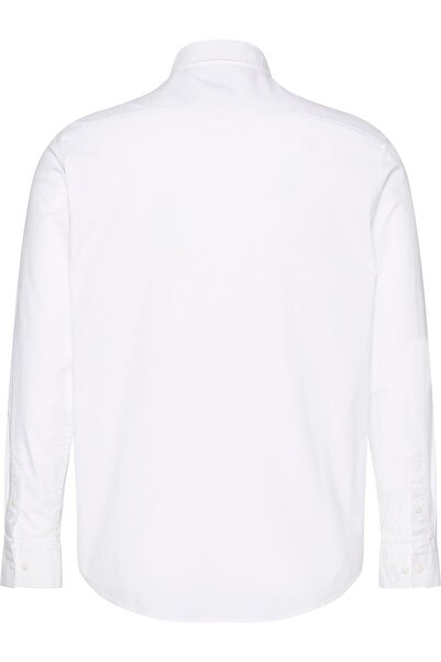 Calvin Klein Erkek Ck Solid Oxford Klasik Gömlek - Beyaz