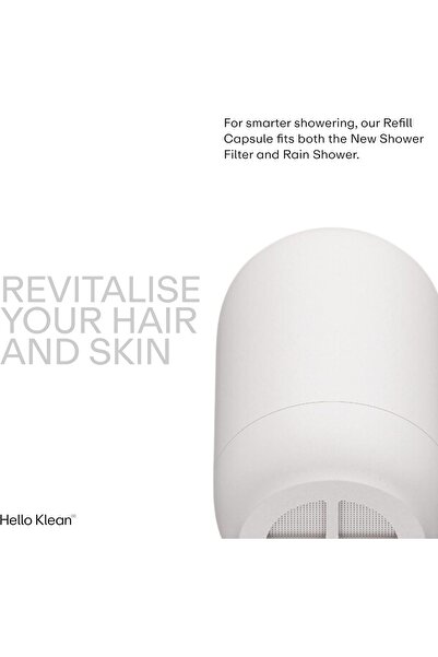 HELLO KLEAN Rain Shower Refill Capsule 2.0 - Filters Metals, Chlorine & Impurities