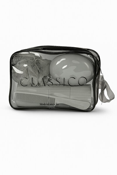 ARVALE Portable Bathroom Travel Kit – Includes Soap Dispenser, Brush Container, Washcloth, Comb - Classico